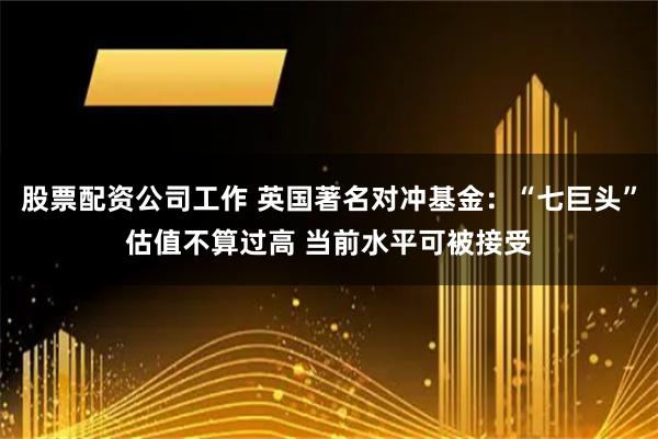 股票配资公司工作 英国著名对冲基金：“七巨头”估值不算过高 